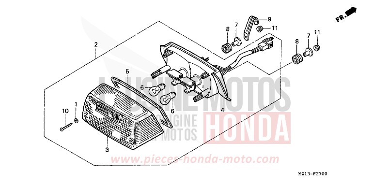 HECKLEUCHTE von CB1000F "Big One" CANDY REVIVE RED (R210) von 1996